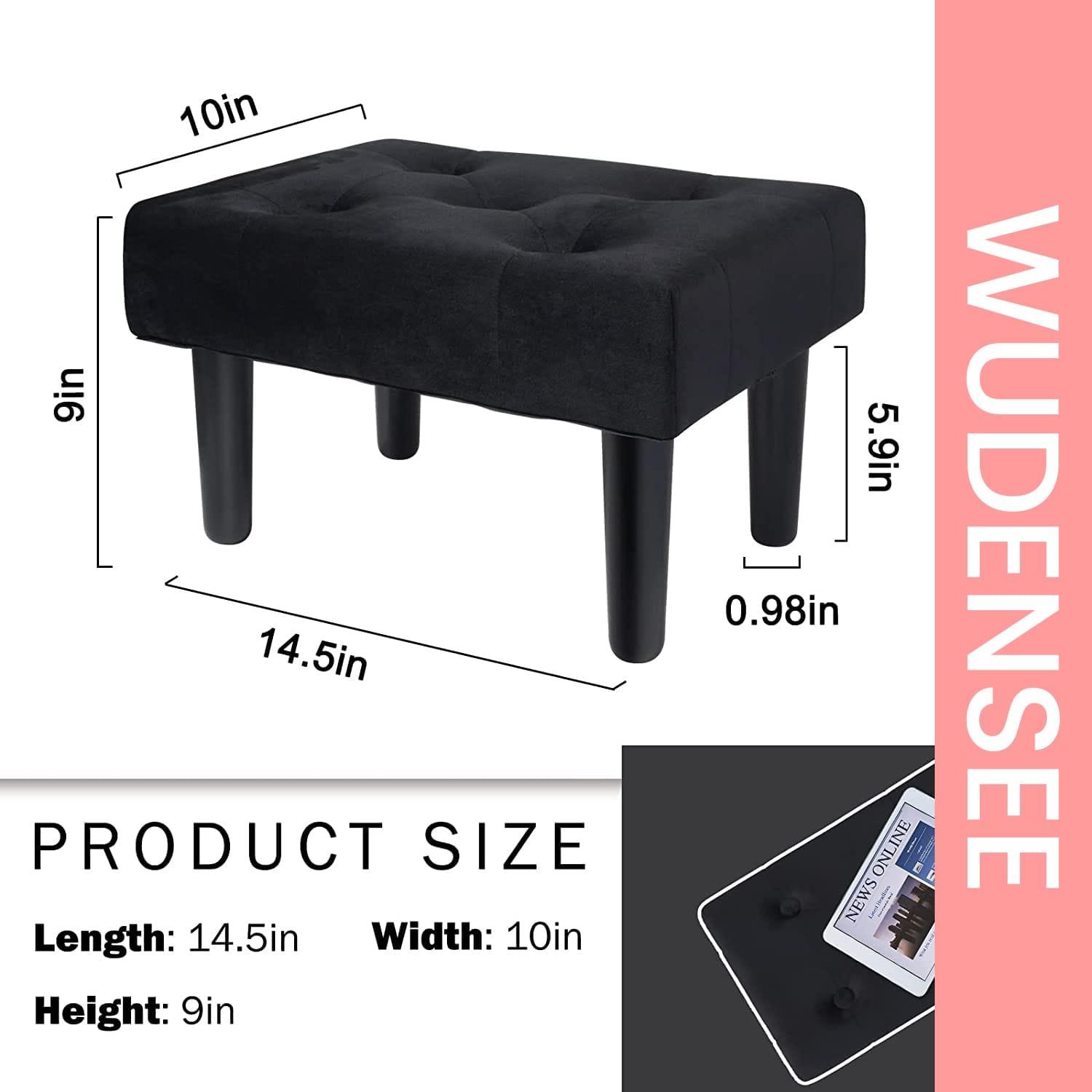 Wooden Ottomans | Stylish & Functional Ottoman for Living Room, Bedroom, or Entryway