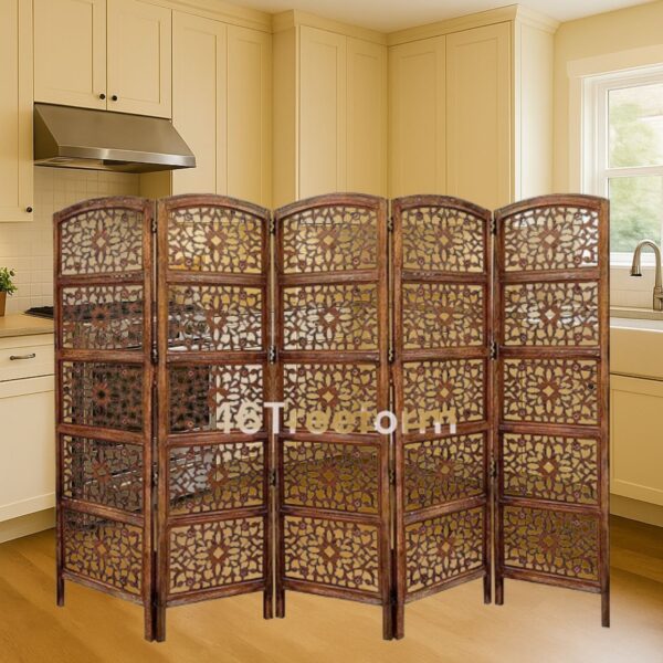 Wooden Room Partition/Screen/Room Divider (5 Panel)