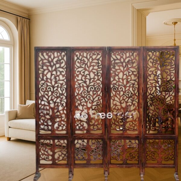 Wooden Room Partition/Screen/Room Divider (4 Panel 6 Feet with Stands)