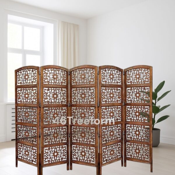 Wooden Room Partition/Screen/Room Divider (5 Panel) - Image 2