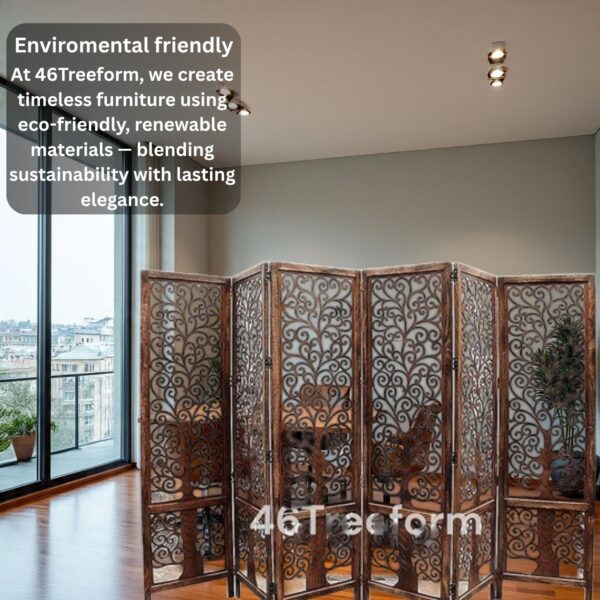 Wooden Room Partition/Screen/Room Divider (6 Panel) - Image 3