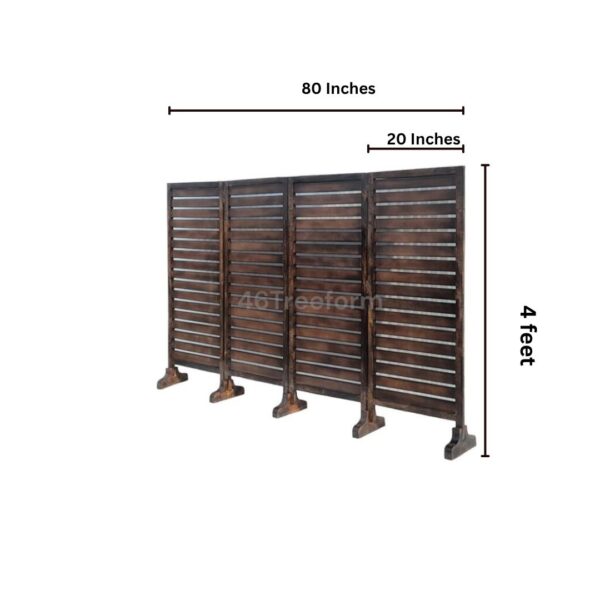 46Treeform® Wooden Room Partition/Screen/Room Divider for Living Room, Bedroom, Home Office, Restaurant, Hallway, Kitchen 20 Inches Wide (4 panel with stands) - Image 4
