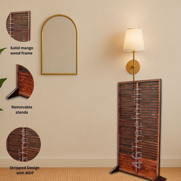 Wooden Room Partition/Screen/Room Divider for Living Room (30 Inches Wide) - Image 5