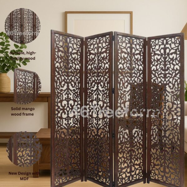Wooden Room Partition/Screen/Room (4 Panel) 46Treeform - Image 5