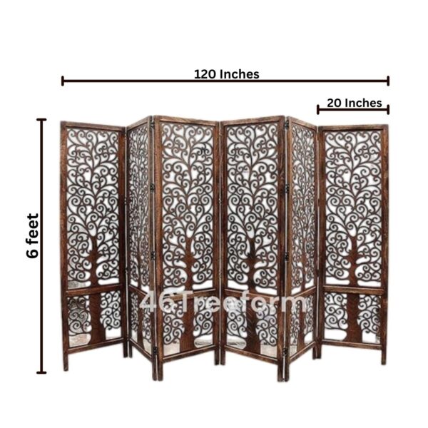 Wooden Room Partition/Screen/Room Divider (6 Panel) - Image 5
