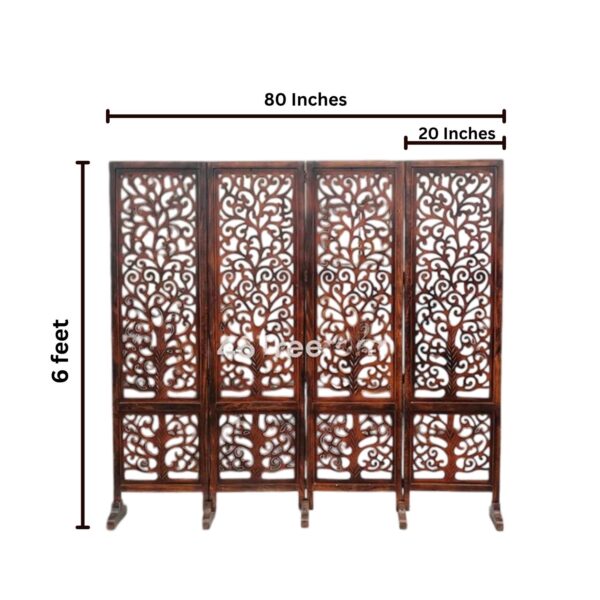 Wooden Room Partition/Screen/Room Divider (4 Panel 6 Feet with Stands) - Image 6