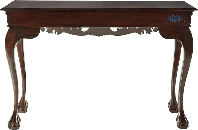 Wooden Carved Console Table in Solid Mango Wood with Glossy Finish for Living Room, Hall, Entryway, Office – 60 x 30 x 15 Inches - Image 4