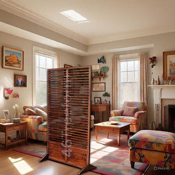 Wooden Room Partition/Screen/Room Divider for Living Room (30 Inches Wide) - Image 2