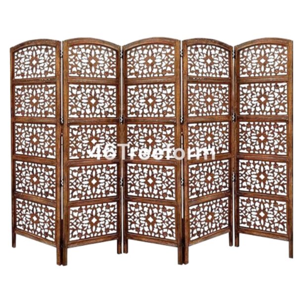 Wooden Room Partition/Screen/Room Divider (5 Panel) - Image 6