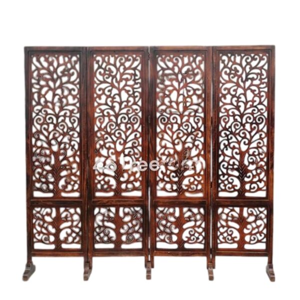 Wooden Room Partition/Screen/Room Divider (4 Panel 6 Feet with Stands) - Image 5