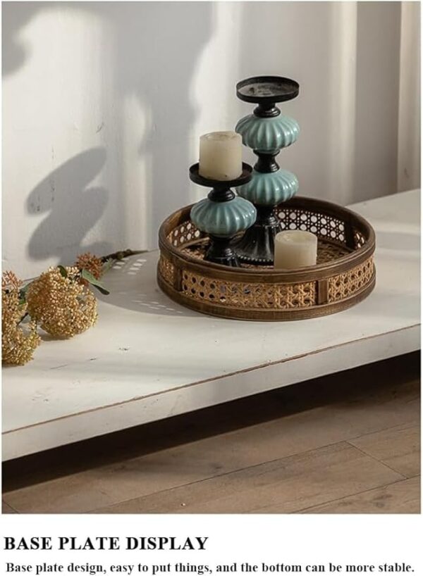 Mid-Century Modern Console Table – Solid Wood Roman Column Legs & Antique White Distressed Finish - Image 3