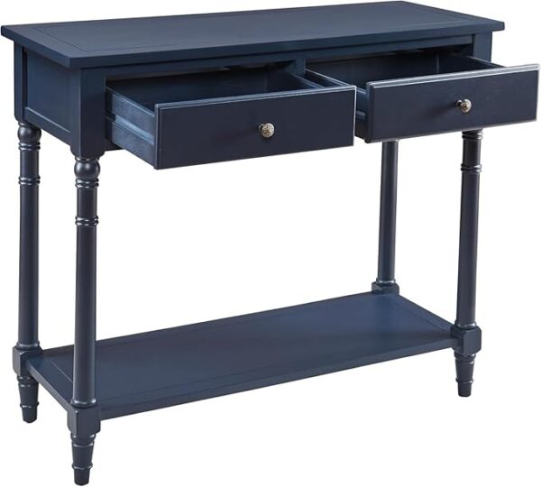 Console Entry Table with 2 Drawers – Narrow Accent Table with Storage Shelf - Image 3