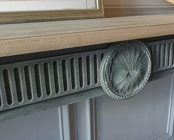 Wooden Carved Console Table in Solid Mango Wood with Antique Grey Distressed Finish – 48" for Living Room, Hallway, Entryway, Office - Image 2