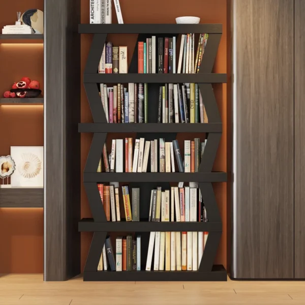 Layer Black Bookcase – Modern Book Rack for Home & Office Storage - Image 2