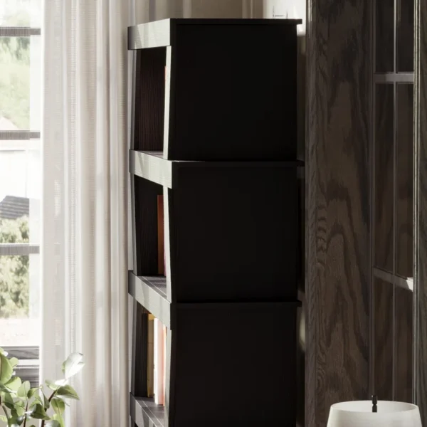 Layer Black Bookcase – Modern Book Rack for Home & Office Storage - Image 3