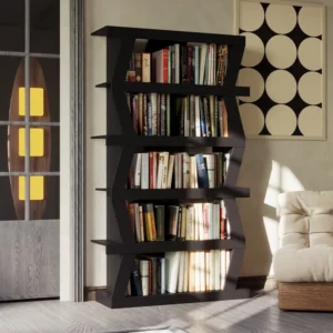 Layer Black Bookcase – Modern Book Rack for Home & Office Storage