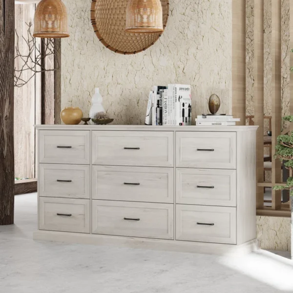 71'' W 9-Drawer Elegant Dresser & Chest & Sideboard – Stylish Multi-Functional Storage Solution