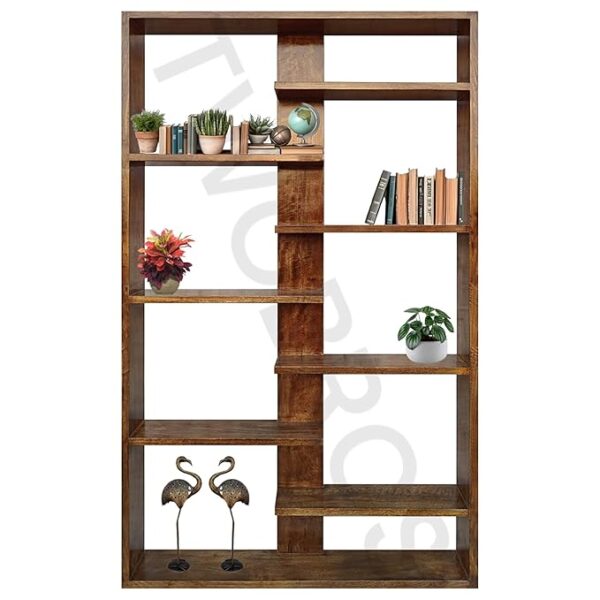 Wooden Room Divider with Multiple Storage Shelves – Self-Standing Partition for Hall, Kitchen, and Home Office - Image 5