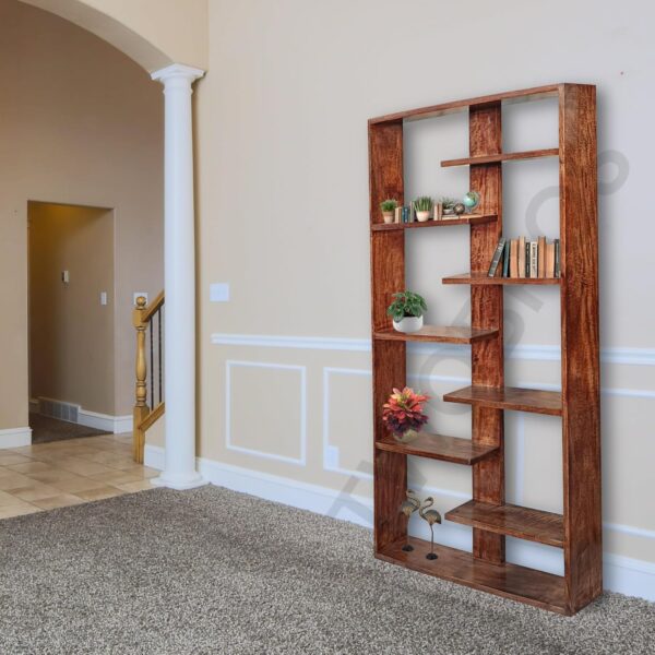 Wooden Room Divider with Multiple Storage Shelves – Self-Standing Partition for Hall, Kitchen, and Home Office - Image 8
