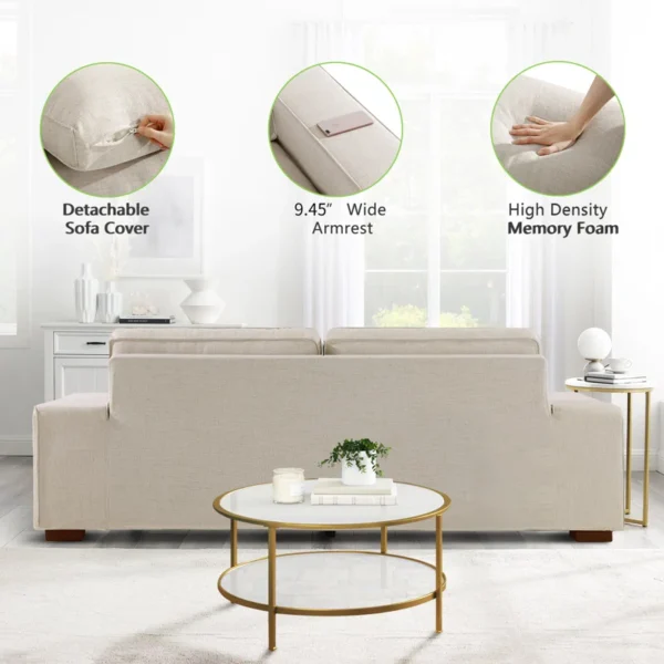 Luxury Modern Upholstered Sofa for Living Room – Couches with Solid Wood Frame - Image 4