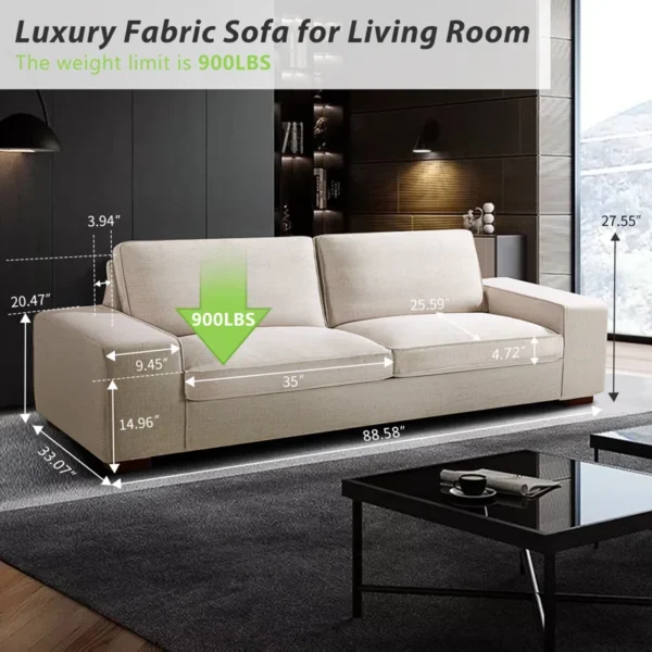 Luxury Modern Upholstered Sofa for Living Room – Couches with Solid Wood Frame - Image 5