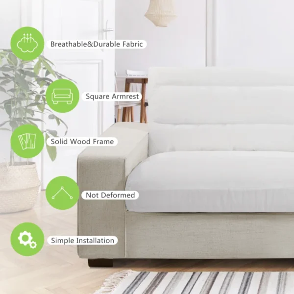 Luxury Modern Upholstered Sofa for Living Room – Couches with Solid Wood Frame - Image 6