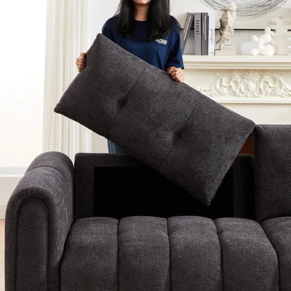 Buy Round Arm Upholstered Sofa – Luxurious & Comfortable Sofa for Living Rooms - Image 7