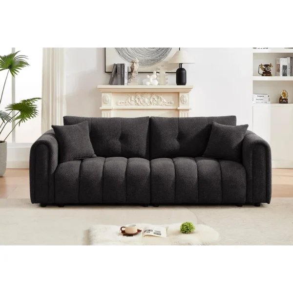 Buy Round Arm Upholstered Sofa – Luxurious & Comfortable Sofa for Living Rooms - Image 8
