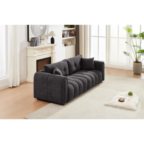 Buy Round Arm Upholstered Sofa – Luxurious & Comfortable Sofa for Living Rooms - Image 3