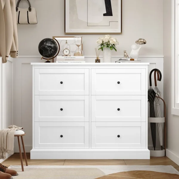Alffi 6 Drawer 42.51" W Double Dresser – Modern Wood Storage Solution for Your Home - Image 2
