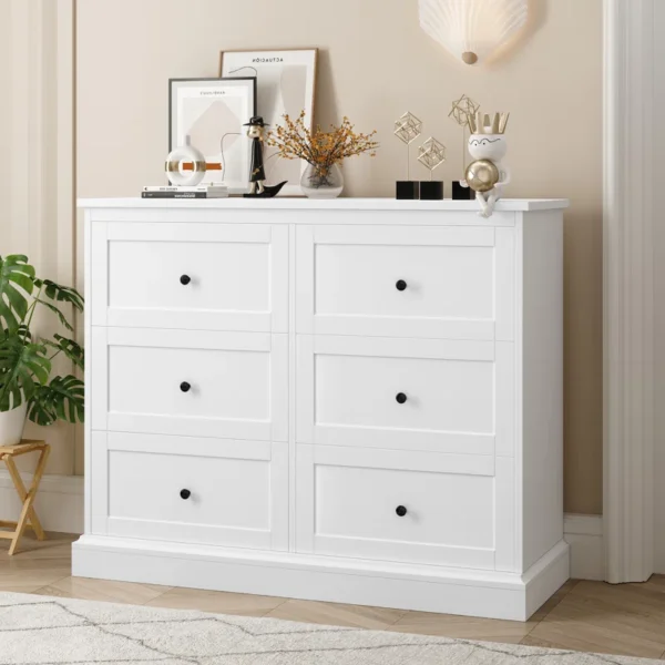 Alffi 6 Drawer 42.51" W Double Dresser – Modern Wood Storage Solution for Your Home