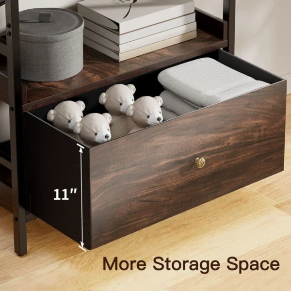 Avrumi Unfinished Etagere Storage Bookcase – Stylish Wooden Bookcase & Book Rack for Home & Office - Image 4