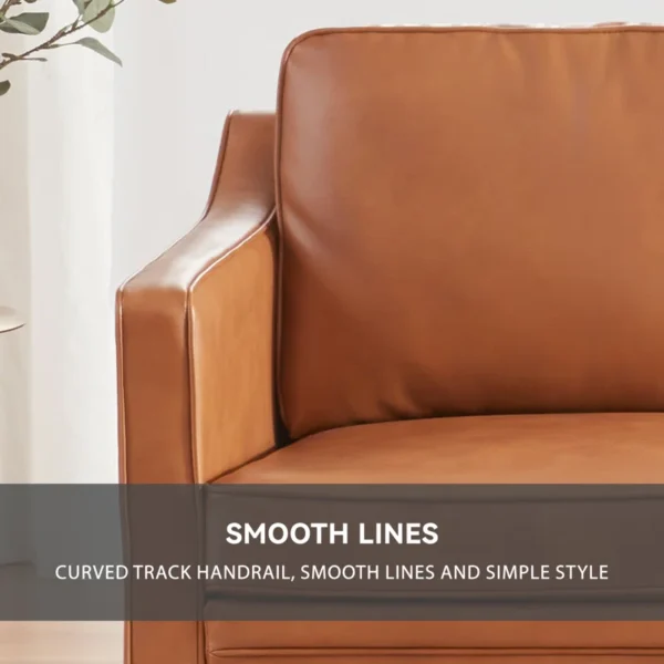 Azleigh 80.31'' Faux Leather Square Arm Sofa - Modern and Stylish Living Room Furnit - Image 2