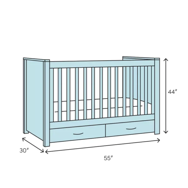 Berkley Crib | Stylish & Safe Baby Crib for Modern Nurseries - Image 3