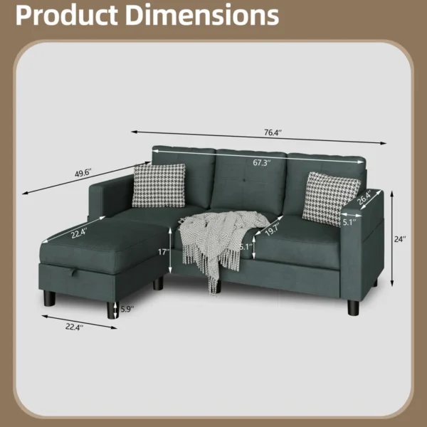 Buy Upholstered Sofa Chaise – Stylish, Comfortable & Perfect for Relaxation - Image 3