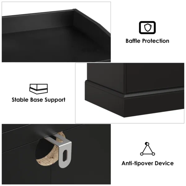 Bocker 45.6" H 5-Drawer Dresser with Glass Door – Elegant Storage with a Modern Touch - Image 5