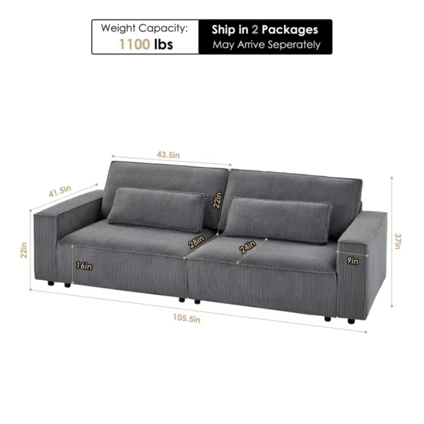 Buy Upholstered Wide 4-Seat Sofa – Comfortable, Stylish, and Spacious Sofa for Living Rooms - Image 6