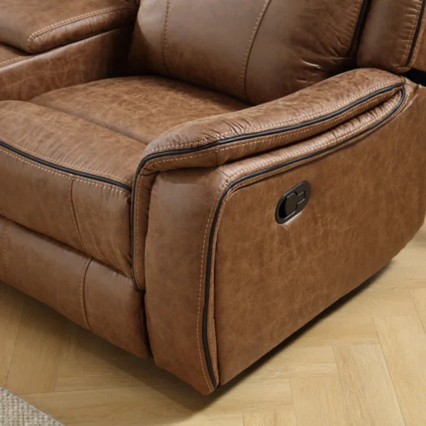 Buy Cushion Back Upholstered Reclining Loveseat with Storage and Cupholder – Comfortable & Practical Loveseat for Living Rooms - Image 6