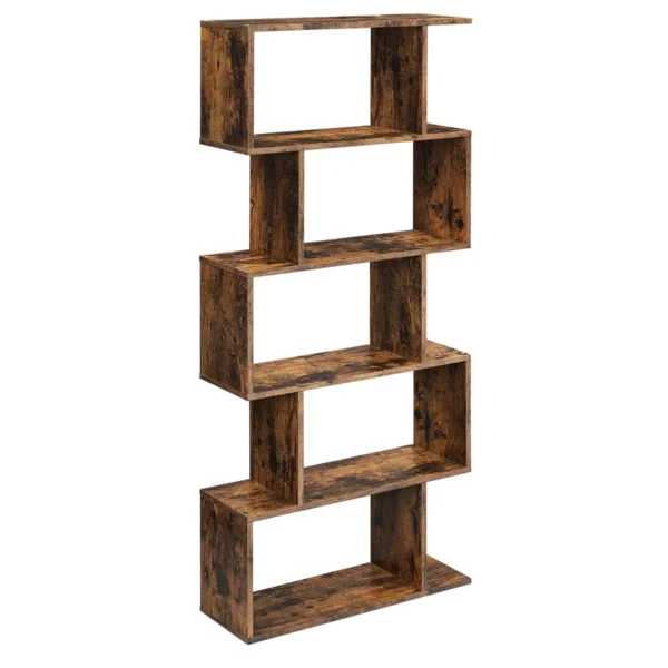 New Geometric Bookcase – Modern 5-Shelf Wooden Book Rack for Home & Office - Image 6