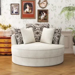 Costante Upholstered Swivel Barrel Chair | Stylish & Comfortable Accent Chair for Living Room