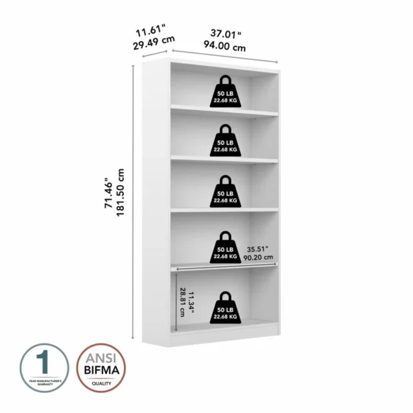 Shelf Bookcase – Storage and Display Bookshelf for Home Office and Living Room - Image 5