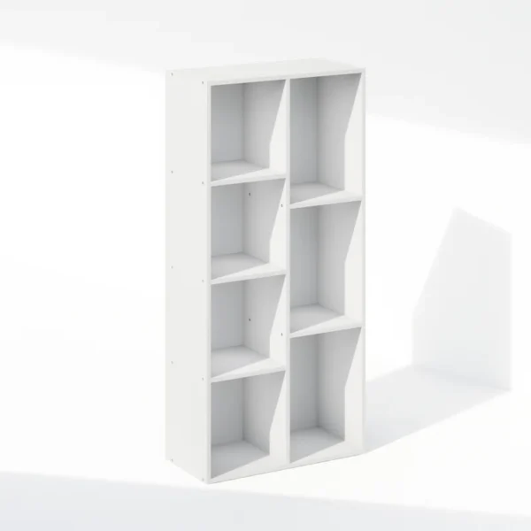 Ebern Designs Reed Reversible Open Shelf Bookcase – Multipurpose White Storage Organizer - Image 5