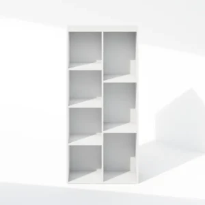 Ebern Designs Reed Reversible Open Shelf Bookcase – Multipurpose White Storage Organizer