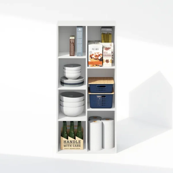 Ebern Designs Reed Reversible Open Shelf Bookcase – Multipurpose White Storage Organizer - Image 6