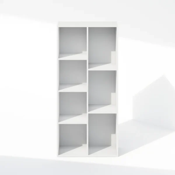 Ebern Designs Reed Reversible Open Shelf Bookcase – Multipurpose White Storage Organizer