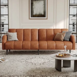 Buy Fabry 77.56" Faux Leather Convertible Sofa – Modern, Comfortable & Space-Saving