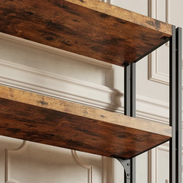 Industrial Steel Frame Storage Shelf – Sturdy Bookshelf with Open Shelves, Anti-Tip Features & Easy Assembly - Image 3