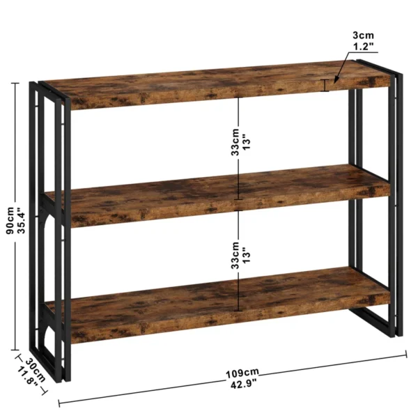 Industrial Steel Frame Storage Shelf – Sturdy Bookshelf with Open Shelves, Anti-Tip Features & Easy Assembly - Image 5