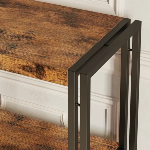 Industrial Steel Frame Storage Shelf – Sturdy Bookshelf with Open Shelves, Anti-Tip Features & Easy Assembly - Image 6
