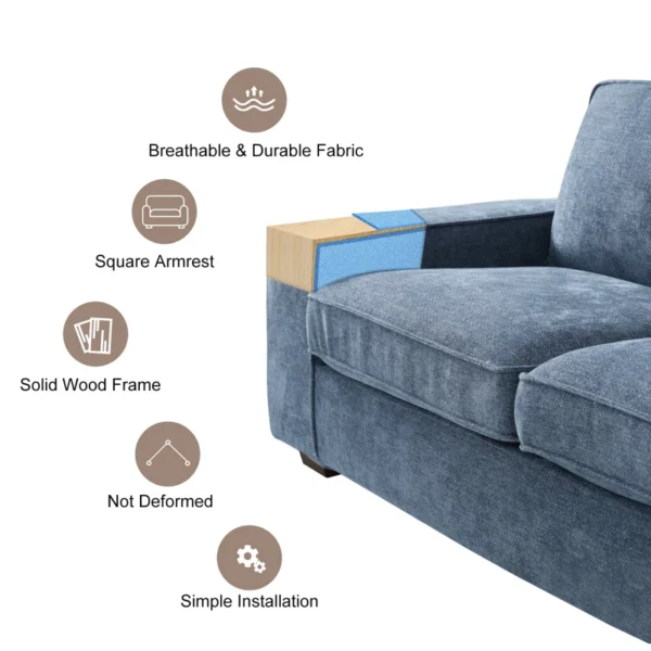 Sofa Square Arm Upholstered Sofa – Stylish and Comfortable Living Room Furniture - Image 6